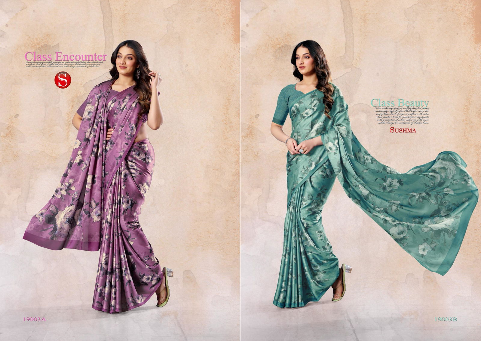 Felicity By Sushma Printed Satin Sarees Wholesale Market In Surat